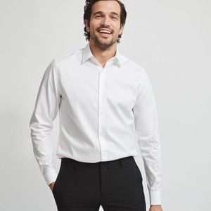 RW&Co. Tailored Fit Solid Twill Dress Shirt